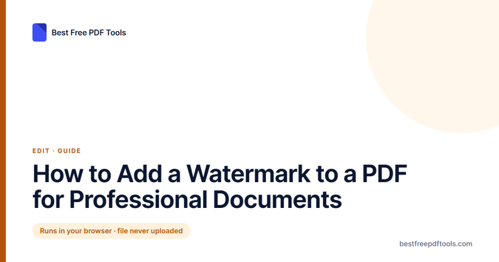 How to Add a Watermark to a PDF for Professional Documents