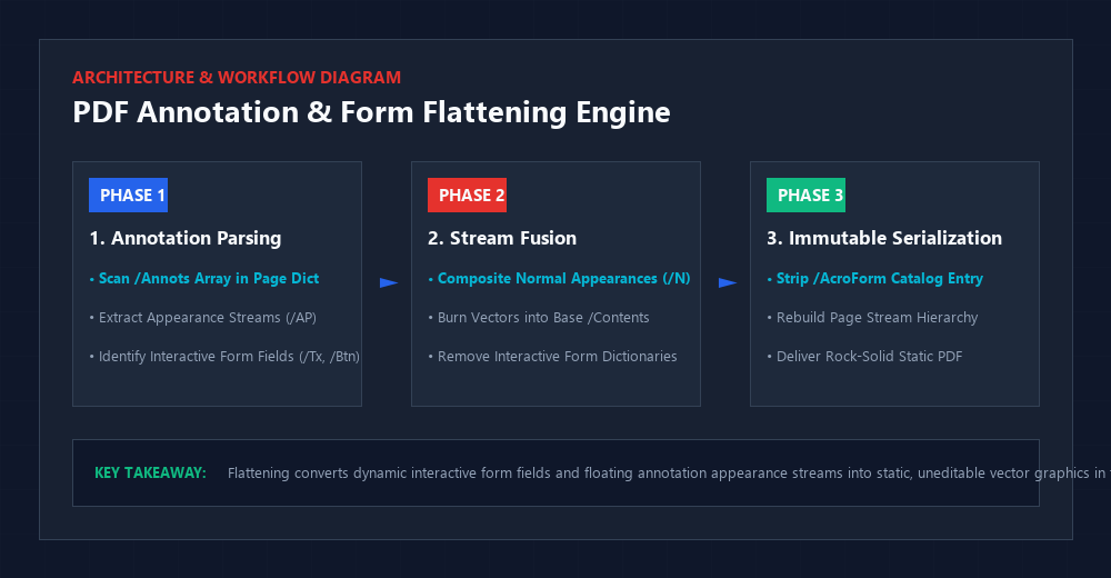 flatten a pdf before printing technical workflow architecture diagram